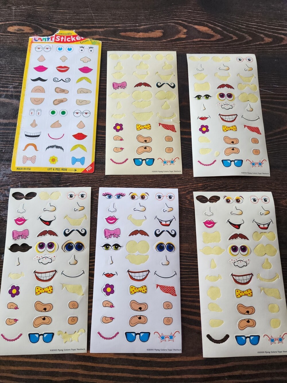 Vintage Pentech Color Club Sticker Package Faces Face Parts Accessories #8